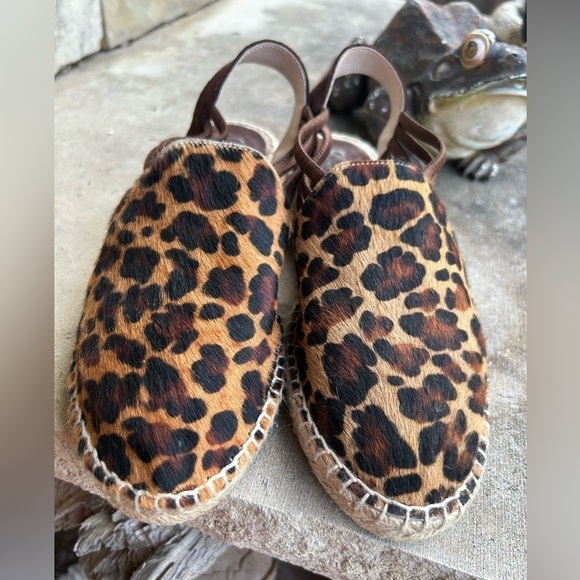 PICON Leopard pony hair closed toe sandal w/jute wrapped wedge heel Sz-6.5. F - Picture 5 of 9